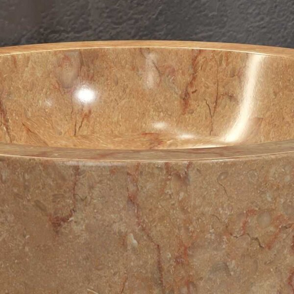 Lavabo design rotondo in marmo rosso diametro 40cm | Litos-TR40 - KAMALU
