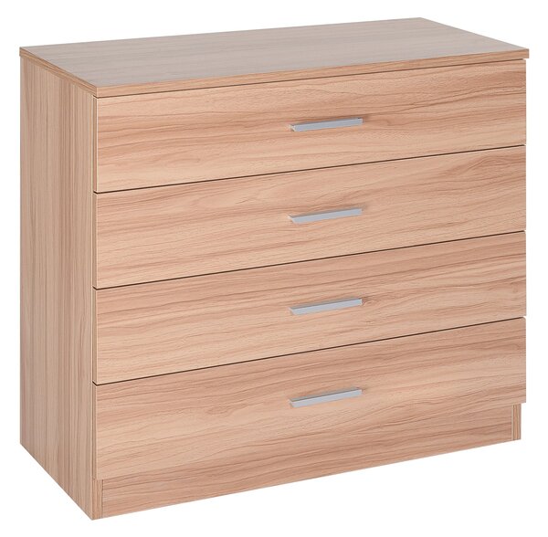 Cassettiera con 4 Cassetti in Legno 72x33.5x67 cm