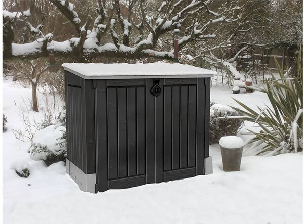 Armadio Porta Attrezzi da Giardino 130x110x74 cm in Resina Keter Store It Out Midi Nero
