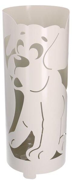 Portaombrelli in metallo crema cane tondo cm Ø19xh49
