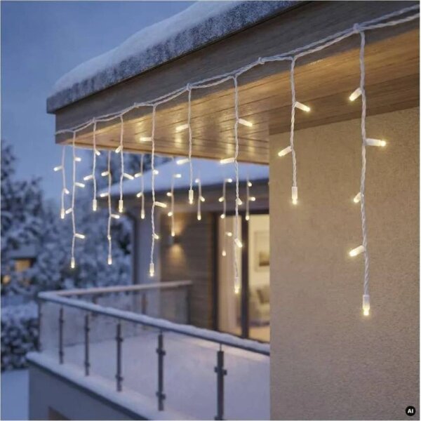 Catena luminosa LED per esterni 50xLED/3x0,4m IP44 bianco caldo