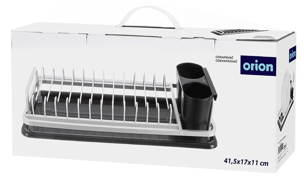 Scolapiatti bianco e nero in metallo 41,5x17 cm Deluxe – Orion