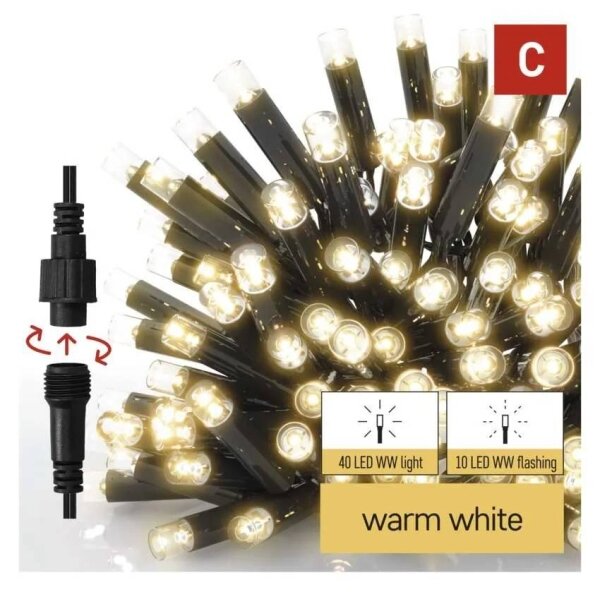 Catena LED da esterno 50xLED/3x0,4m IP44 bianco caldo
