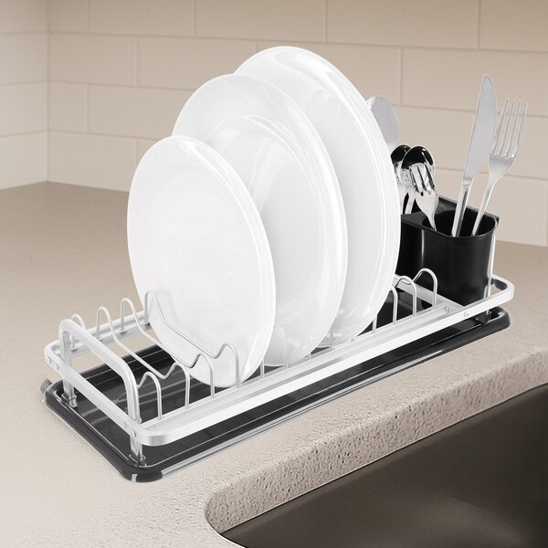 Scolapiatti bianco e nero in metallo 41,5x17 cm Deluxe – Orion