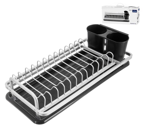 Scolapiatti bianco e nero in metallo 41,5x17 cm Deluxe – Orion