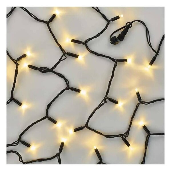 Catena luminosa interconnettibile 50xLED/5m IP44 bianco caldo nero