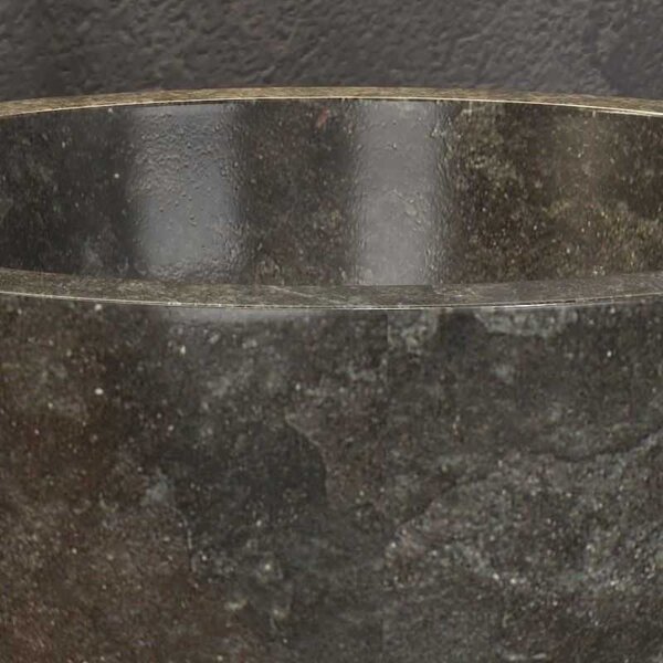 Kamalu lavabo bagno da appoggio in marmo grigio 40cm | litos-lg40
