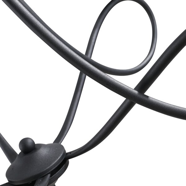 HOMCOM Lampadario con 5 candelieri pieghevole altezza regolabile vintage in acciaio nero Diametro 58 x 45cm|Aosom