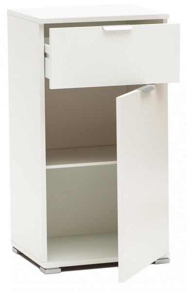 Mobiletto con 1 Anta e 1 Cassetto 45x38x85 h cm in Truciolare bilaminato Bianca