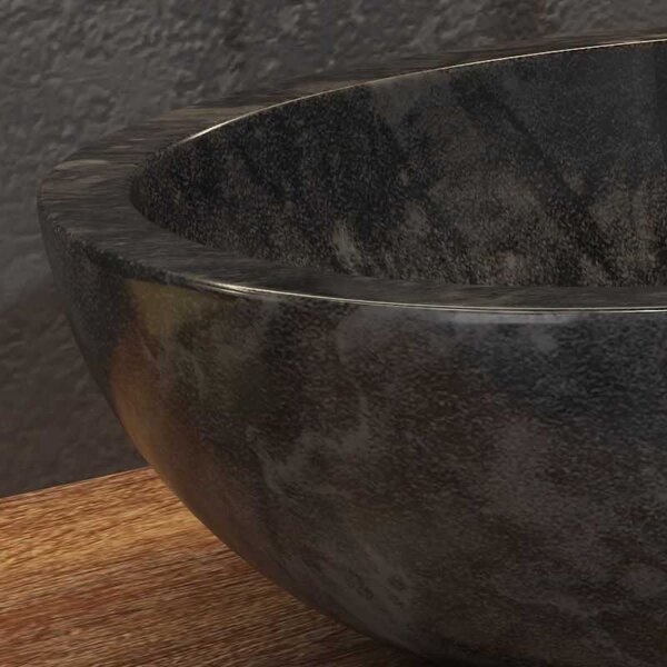 Lavabo in marmo colore nero 45cm | Litos-LEN40 - KAMALU