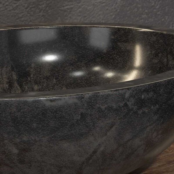Lavabo in marmo colore nero 45cm | Litos-LEN40 - KAMALU