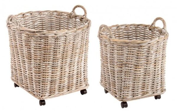 Set 2 Ceste con Ruote Warna in Fibre Naturali