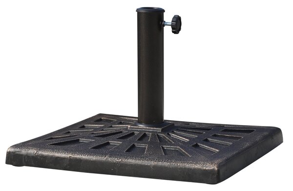 Base per Ombrellone da Giardino Ø38 a Ø48 Rettangolare 16kg in Resina 47x32 cm