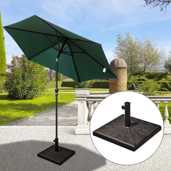 Base per Ombrellone da Giardino Ø38 a Ø48 Rettangolare 16kg in Resina 47x32 cm