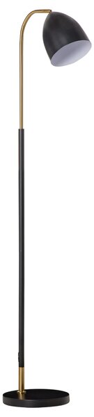 Lampada da Terra ad Arco 43x28x160 cm E27 Paralume Regolabile Nero e Oro