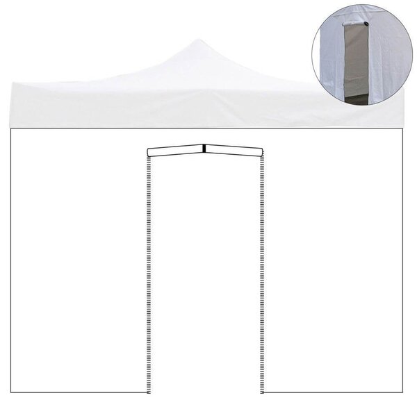 Telo Laterale per Gazebo Richiudibile 2x2m Impermeabile Bianco