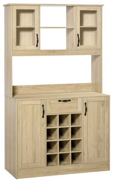 Mobile Credenza Alta da Cucina 106x48x180 cm in Legno Rovere