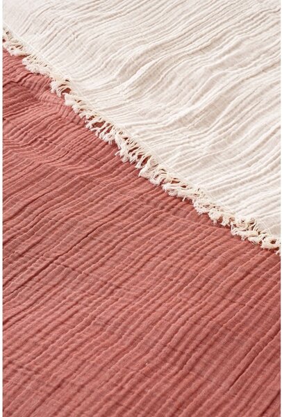 Copriletto in mussola per letto matrimoniale color mattone 230x250 cm - Mijolnir