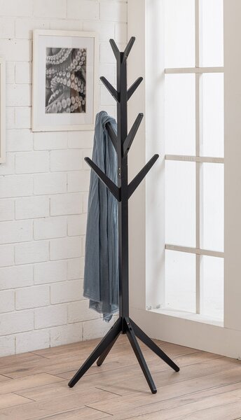 Appendiabiti in Legno 45x45x176 cm Arrow Nero