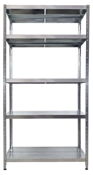 Scaffale in Metallo 5 Ripiani 100x50x195 cm Maciste Zincato