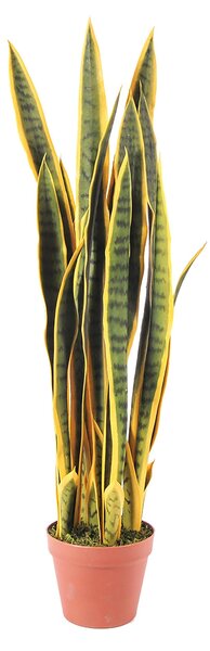 Sanseveria Artificiale con 25 Foglie in Vaso Altezza 92 cm Verde