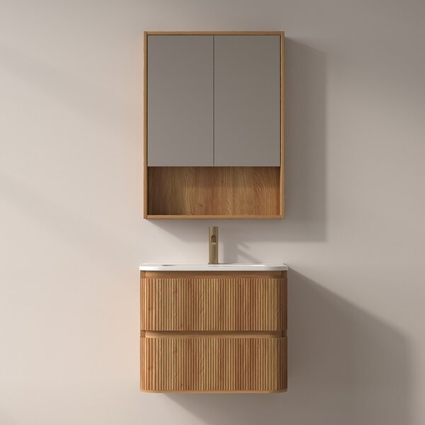 Mobile bagno 60 cannettato con lavabo solid stone | KAM-ND60 - KAMALU