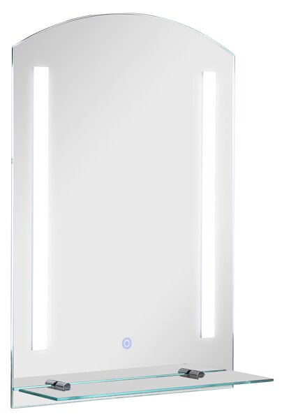 Specchio Bagno 50x15,1x70 cm con Luce LED Mensola e Struttura in Alluminio
