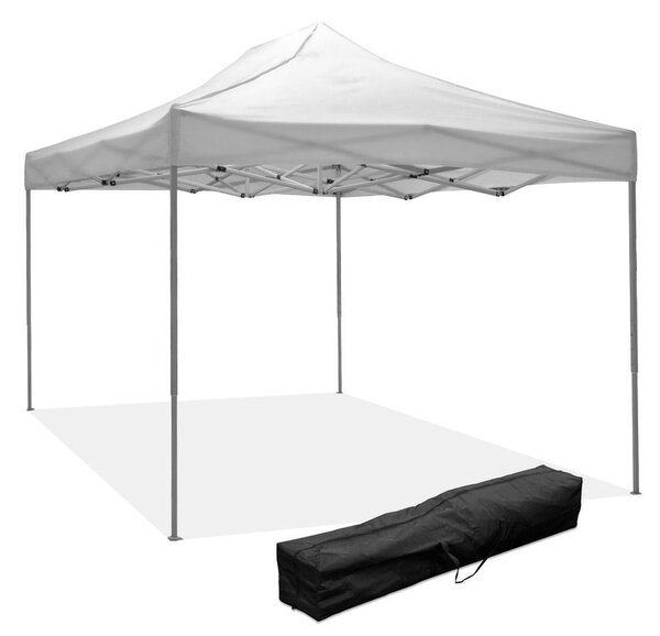 Gazebo Richiudibile Pieghevole 3x4,5m in Acciaio e PVC Impermeabile Bianco