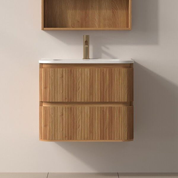 Mobile bagno 60 cannettato con lavabo solid stone | KAM-ND60 - KAMALU