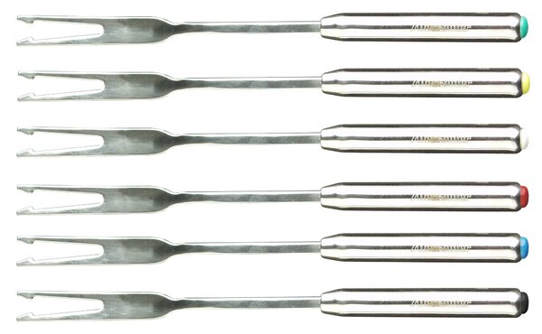 Cioccolatiera in Rame con 6 Forchettine e Base in Legno Alexander