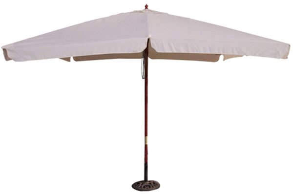 Ombrellone da Giardino 3x3 m Palo Ø48 mm in Legno e Poliestere Ecrù
