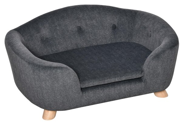 Divano per Cani e Gatti Imbottito 70x47x30 cm in Peluche Grigio Antracite