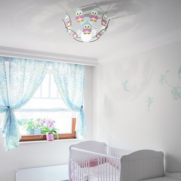 Plafoniera Contemporanea Viki 2 Legno E Plastica Multicolore E Verde 1 Luce E27