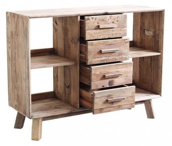 Credenza Adam 120x40x90 h cm in Pino riciclato Marrone