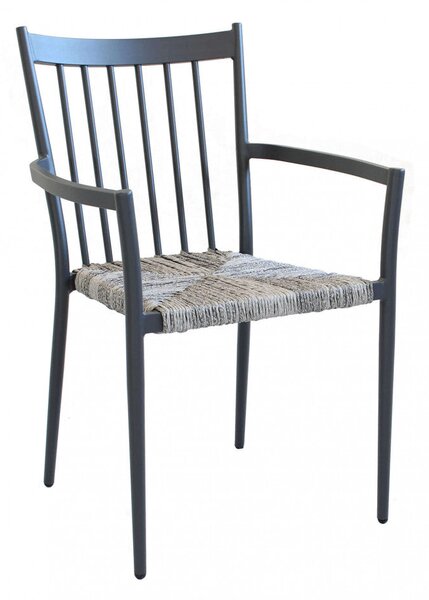 Sedia Martinica Impilabile 55x57x86 h cm in Alluminio Antracite