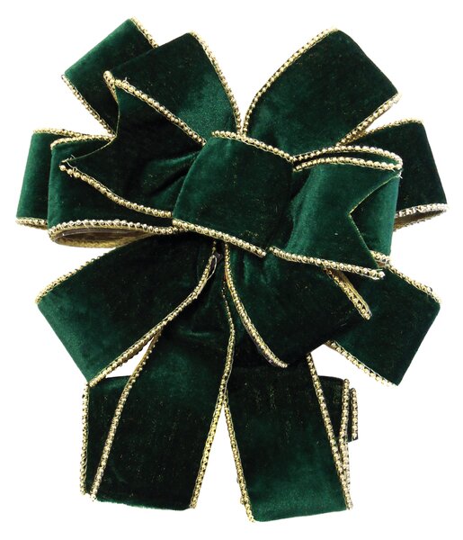 Fiocco natalizio in tessuto H 28 cm, L 79 cm, colore verde