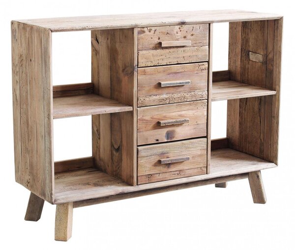 Credenza Adam 120x40x90 h cm in Pino riciclato Marrone