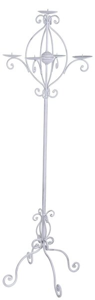 Candeliere Composto da 5 Bracci Altezza 119 cm Bianco