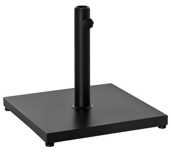 Base per Ombrellone da Giardino Ø45 cm 18 Kg in Plastica Effetto Rattan Nero