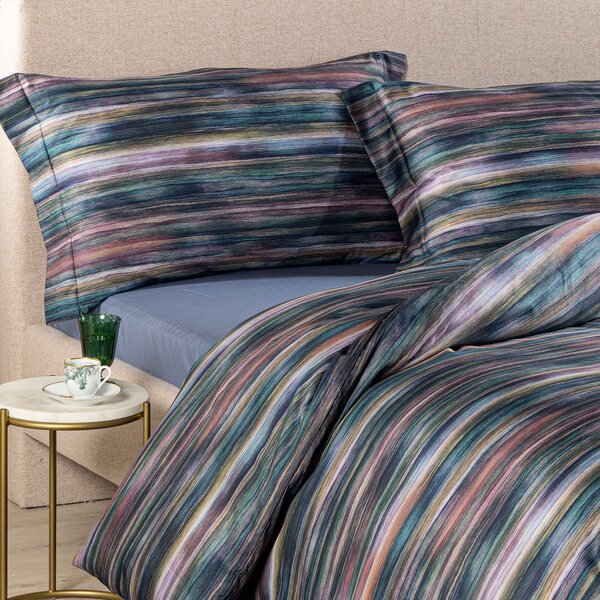 Completo Copripiumino MATRIMONIALE Nike' UNICA Raso Di Cotone Caleffi