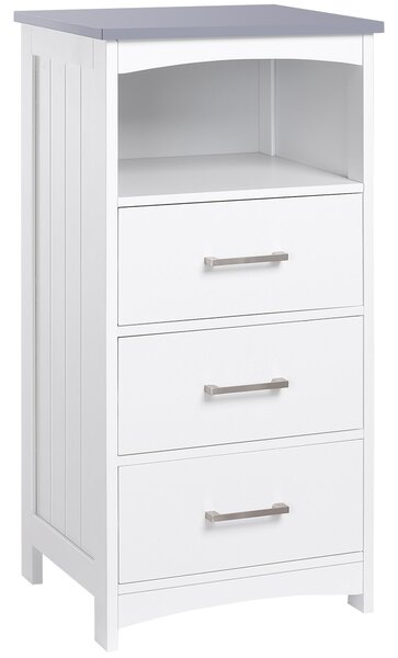 Mobiletto Bagno 3 Cassetti 40x33x80 cm in MDF Bianco