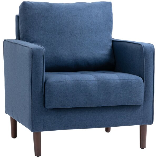 Poltrona 76x70x87 cm in Tessuto Effetto Lino Blu
