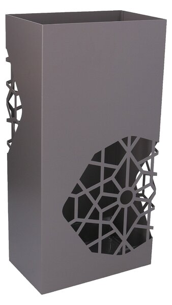 Portaombrelli in metallo grigio rettangolare cm 25x15xh50