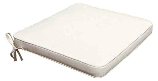 Cuscino Real Seduta 39x39x4 cm in Poliestere Ecrù