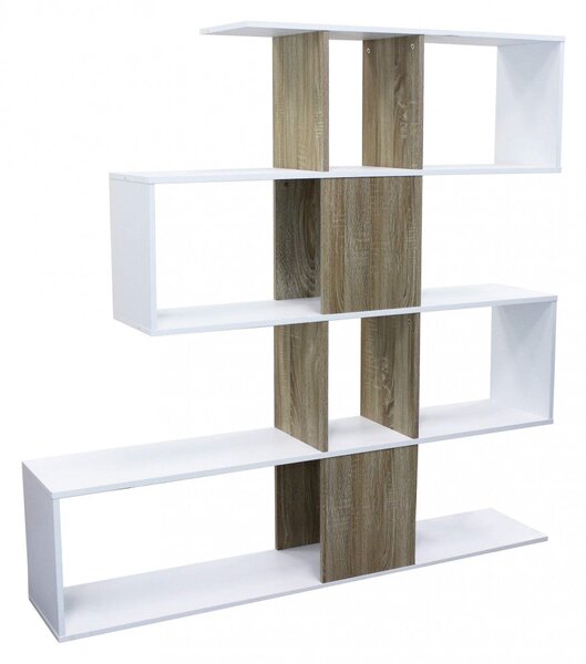 Libreria Adrianne 145x29x145 h cm in Truciolare bilaminato Bianco
