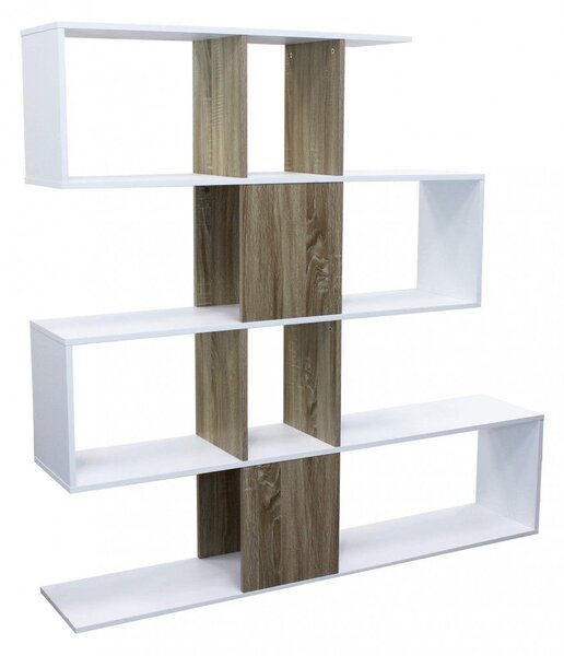 Libreria Adrianne 145x29x145 h cm in Truciolare bilaminato Bianco