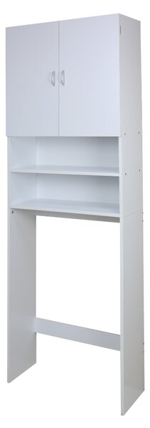 Scaffale Sopra Lavatrice Salvaspazio 65x25x192 cm in Pannello Truciolare Bianco
