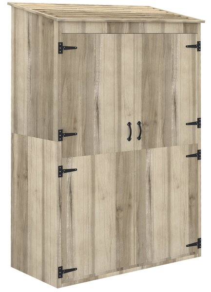 Casetta Box da Giardino 120x57x183 cm in Legno Naturale