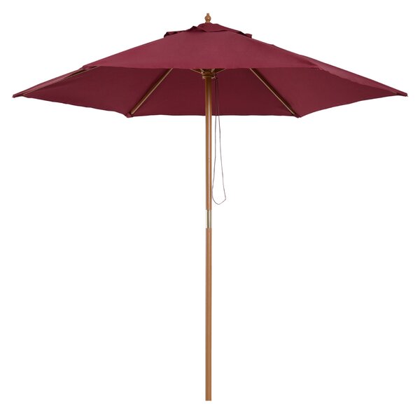 Ombrellone da Giardino Ø2,5 m Palo Ø38 mm in Legno e Poliestere Bordeaux