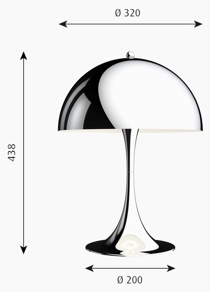 Lampade da tavolo Louis Poulsen, Panthella 320, Metallizzato, Soggiorno, Metallo, Design